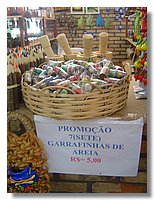 bottles with colorful sand